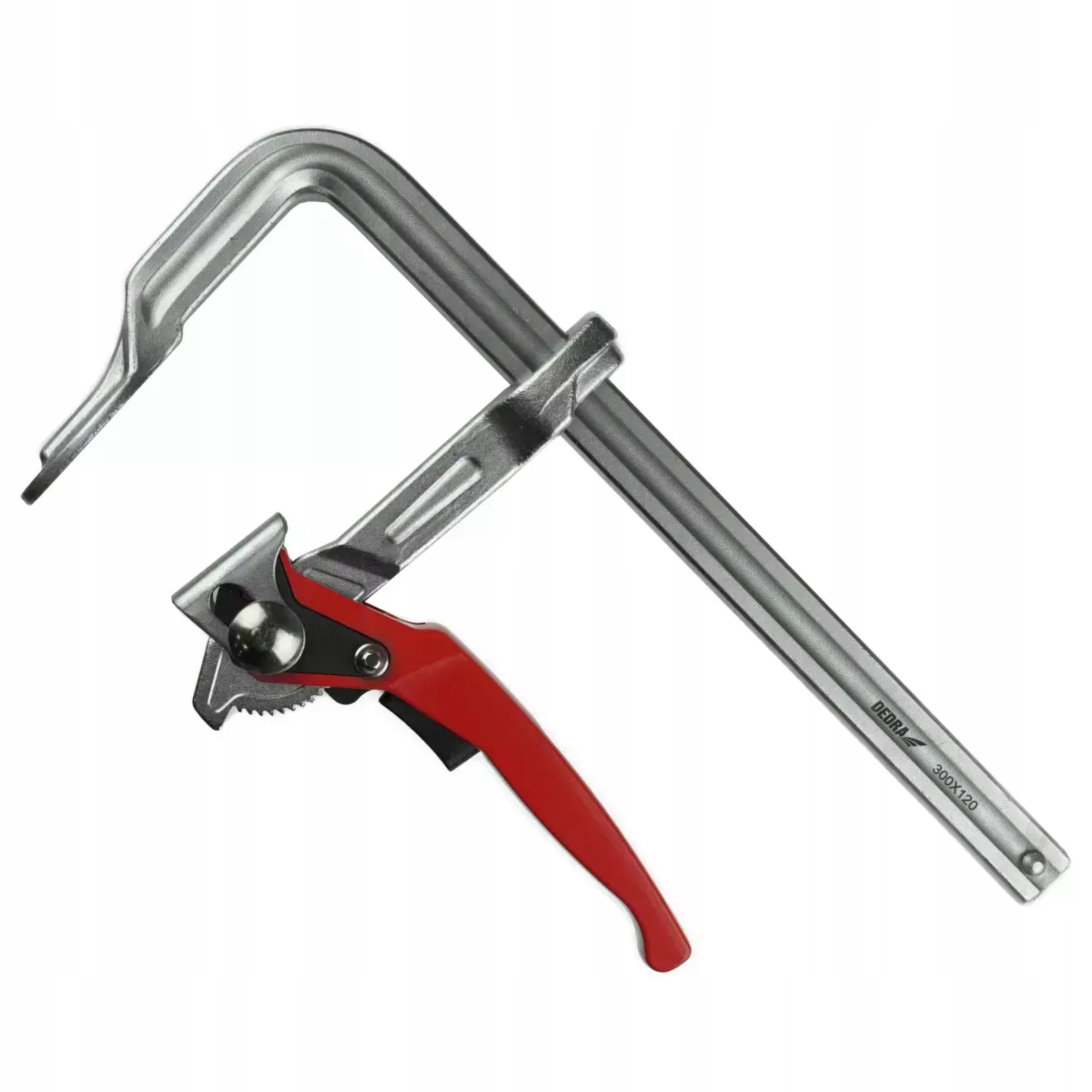 DEDRA ZACISK ŚCISK STOLARSKI ZAPADKOWY TYPU F 300X120MM STALOWY 12A158