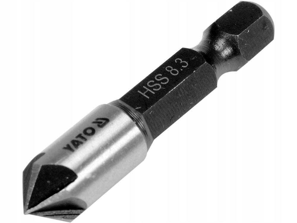 YATO POGŁĘBIACZ DO METALU ZE STALI SZYBKOTNĄCEJ HSS 8,3mmx40mm HEX YT-44722