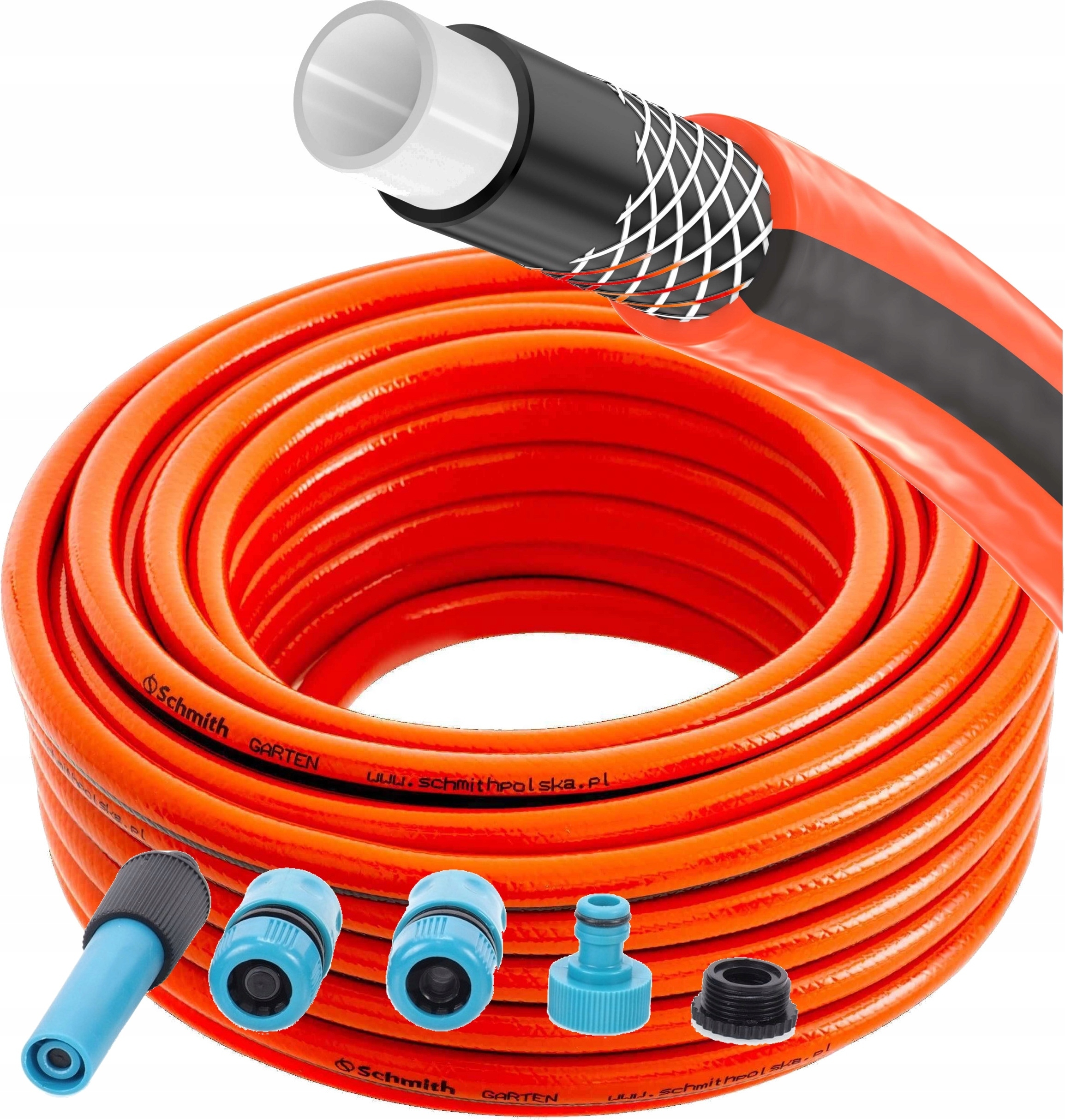 SCHMITH WĄŻ OGRODOWY 4-WARSTWOWY 20BAR 3/4" 20m UV SGWO PREMIUM + ZŁĄCZKI