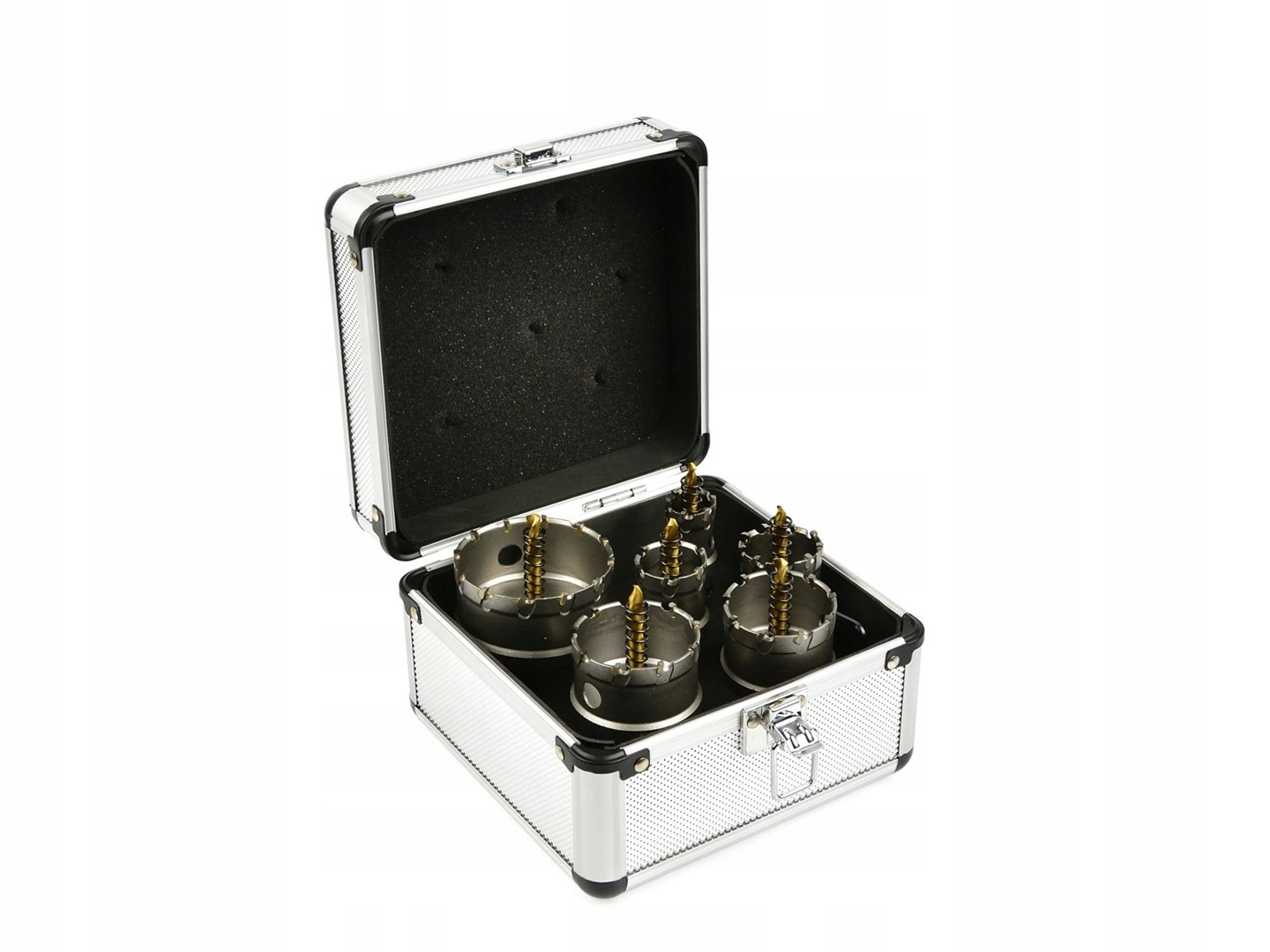 GEKO KOMPLET OTWORNIC WIDIOWYCH 22-65mm DO METALU Z WIERTŁEM TYTAN 6SZT