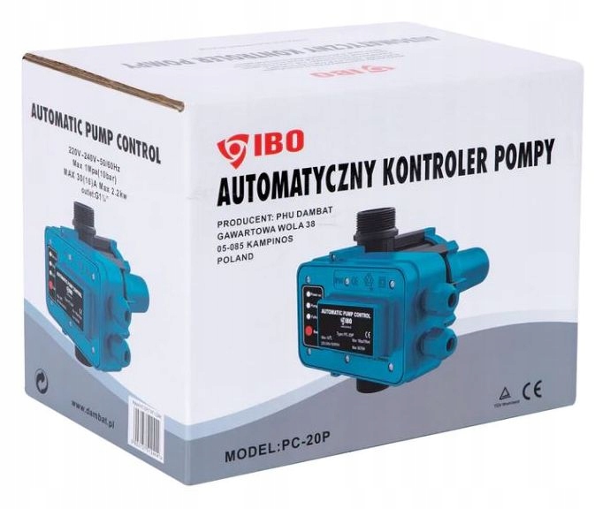 AUTOMATYCZNY WYŁĄCZNIK CIŚNIENIOWY DO POMPY HYDROFORU PC-20P IBO SUCHOBIEG