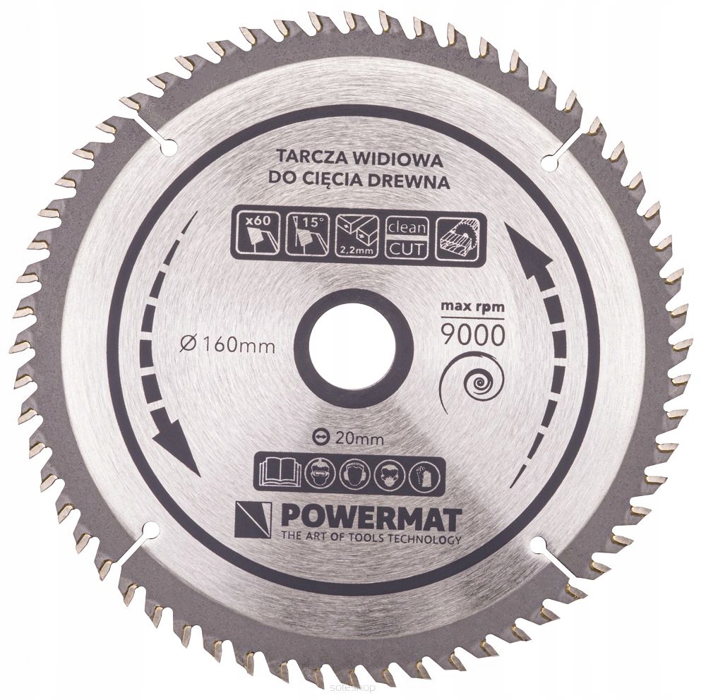 POWERMAT TARCZA WIDIOWA DO DREWNA 160x20 60z TDD-160x20x60Z