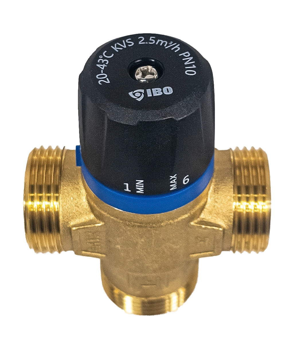 ZAWÓR TRÓJDROŻNY TERMOSTATYCZNY MIESZAJĄCY 1" DN25 KVS 2,5m3/h 20-43°C IBO