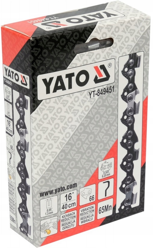 YATO ŁAŃCUCH PROFESJONALNY TNĄCY DO PIŁY 16'' 40CM 66 OGNIW 0.325'' 0.05''