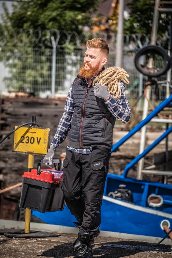 LAHTI PRO BEZRĘKAWNIK OCIEPLANY ROBOCZY CZARNY KAMIZELKA BHP L41310 R. M