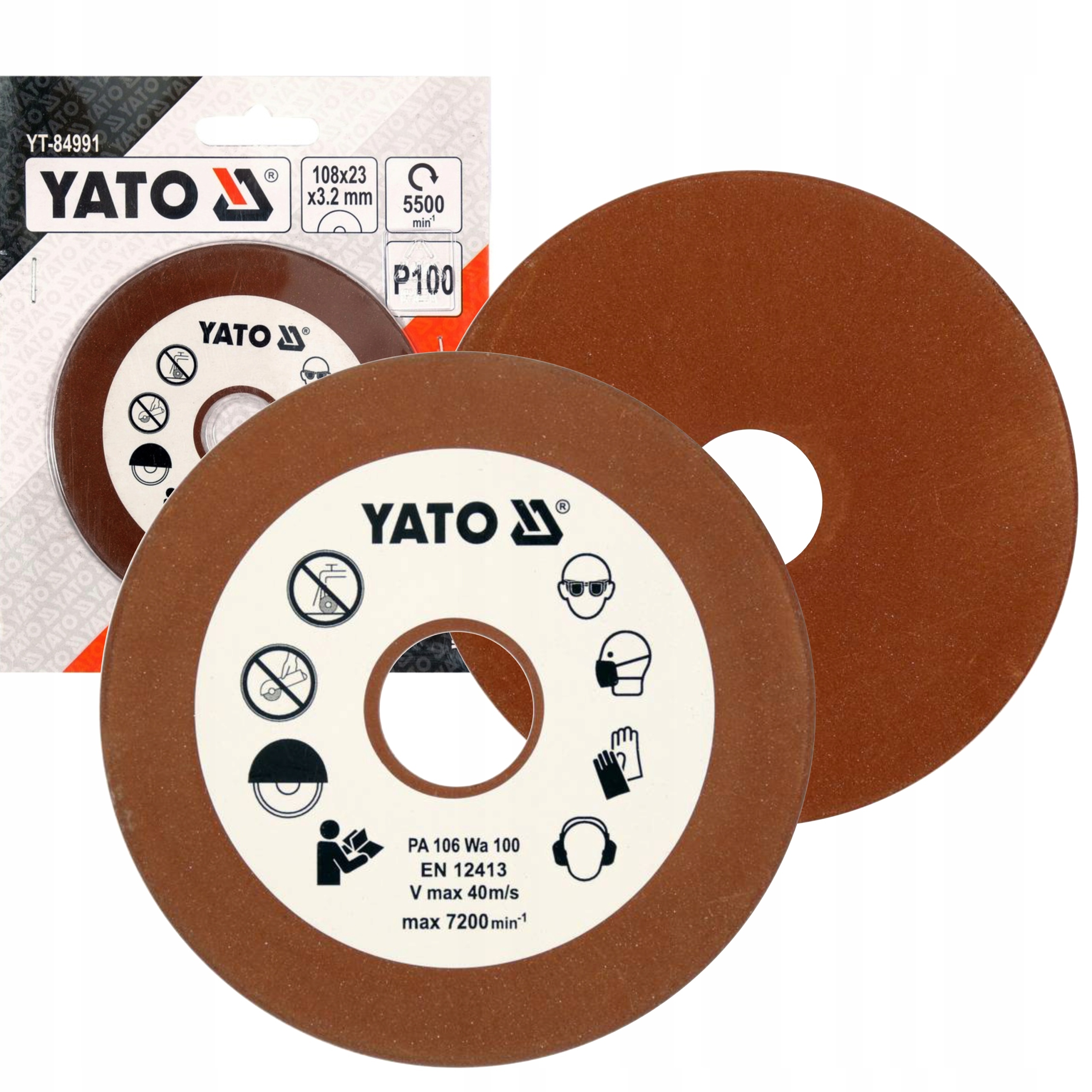 YATO CERAMICZNA TARCZA SZLIFIERSKA KAMIEŃ YT-84991 DO OSTRZAŁKI YT-84990