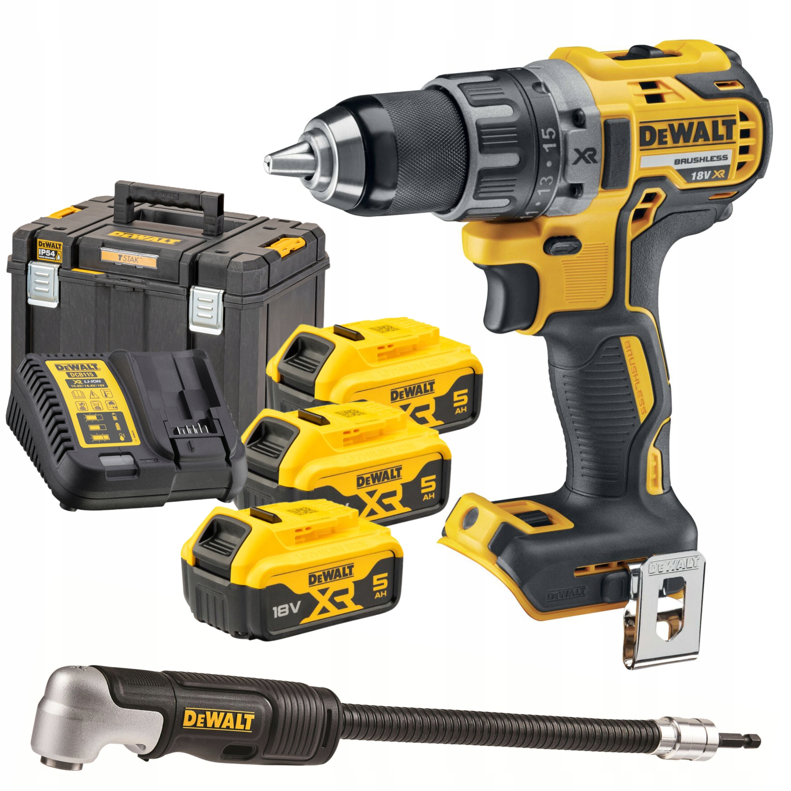 DeWALT DCD791P3A WKRĘTARKA 18V 3x5,0Ah + GŁOWICA