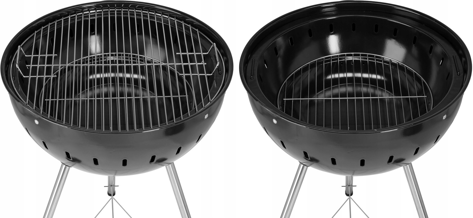 GRILL OGRODOWY WĘGLOWY OKRĄGŁY Z POKRYWĄ RUSZT XXL KÓŁKA POKRYWA 54CM 20300