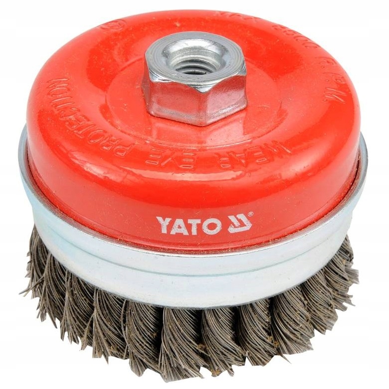 YATO SZCZOTKA CZOŁOWA 100MM Z GWINTEM M14 DRUT SPLATANY YATO YT-4769
