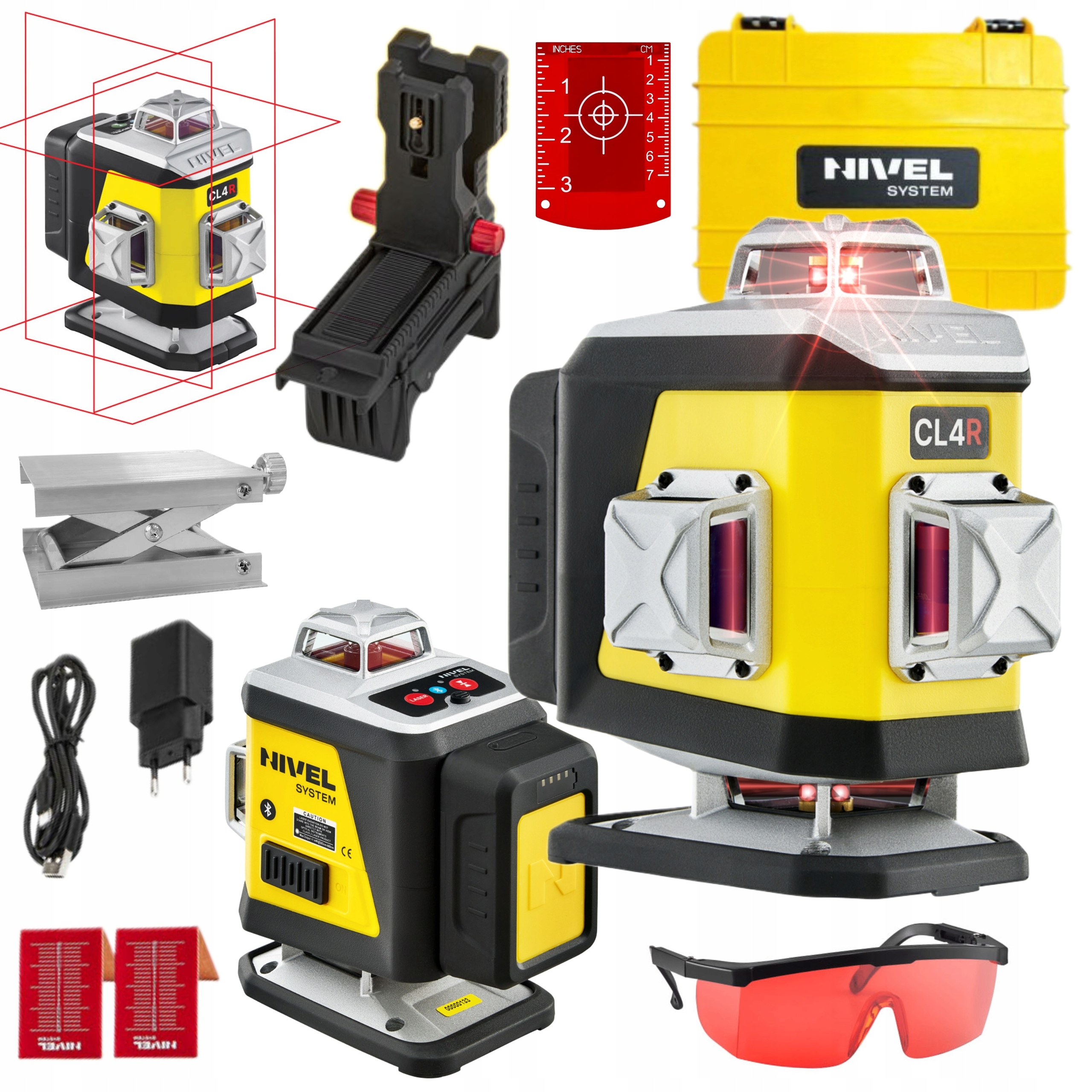 NIVEL SYSTEM LASER KRZYŻOWY 4D CZERWONY CL4R WALIZKA +AKCES STATYW SJJM1EX