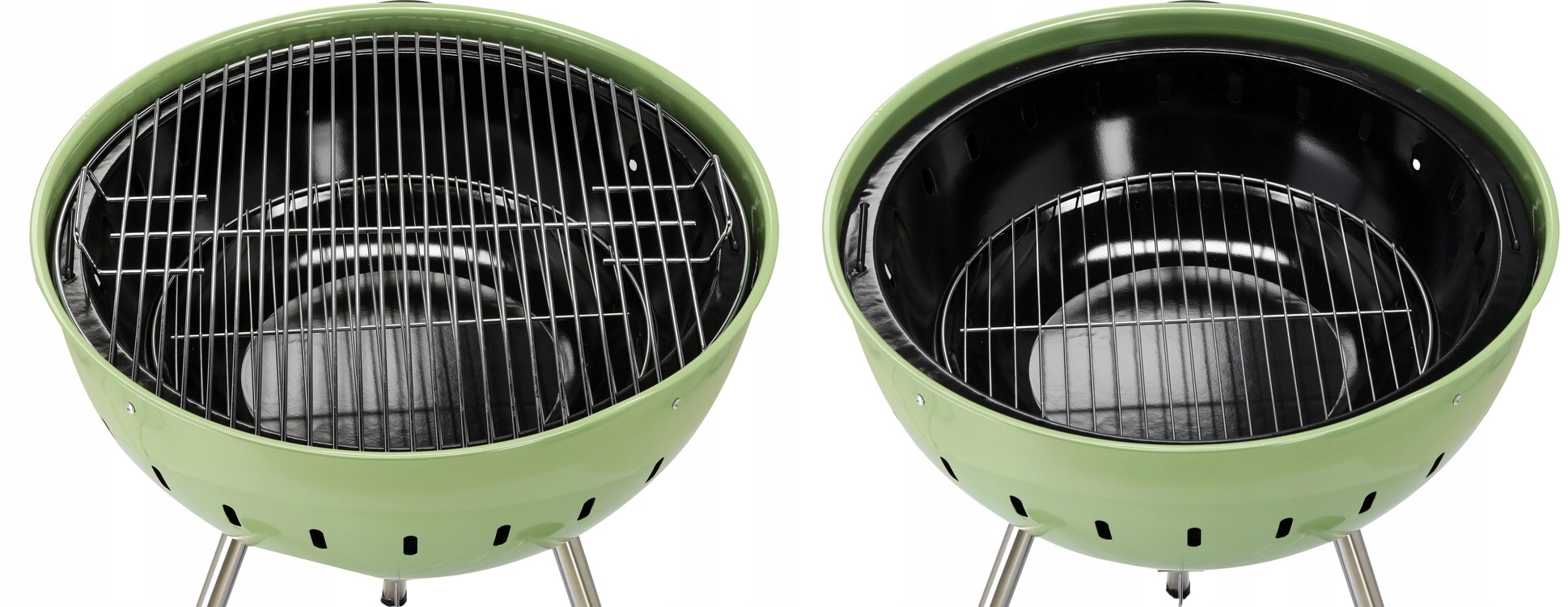 GRILL OGRODOWY WĘGLOWY OKRĄGŁY Z POKRYWĄ RUSZT XXL KÓŁKA POKRYWA 54CM 20303