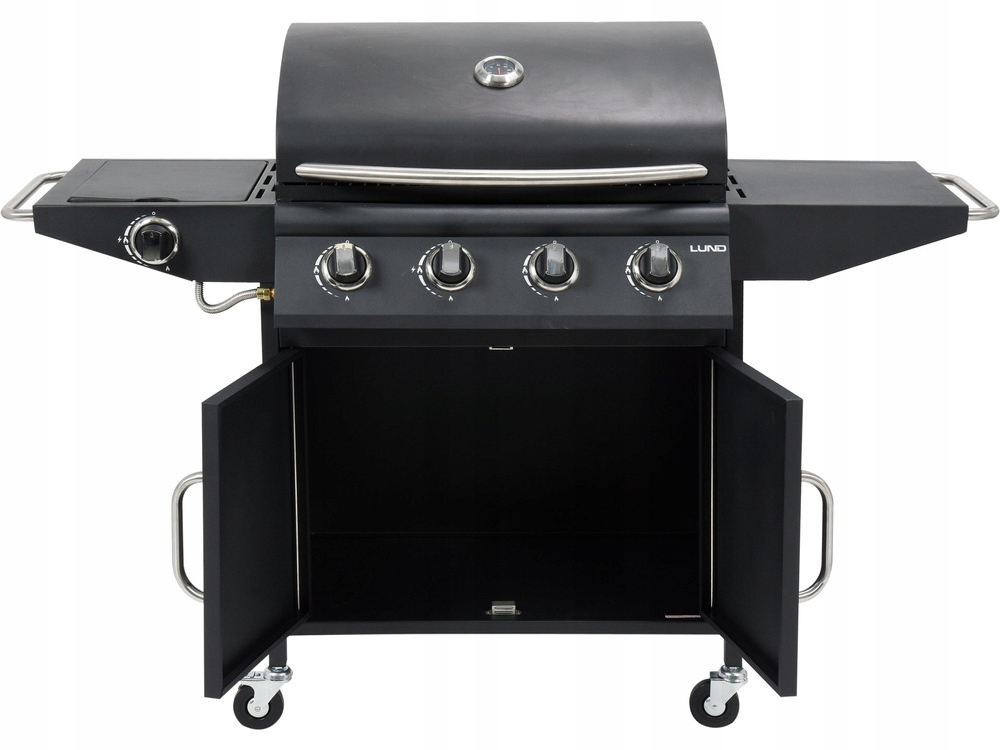 GRILL GAZOWY OGRODOWY 4+1 LUND 16KW PALNIK BOCZNY PORCELANOWY RUSZT 99643