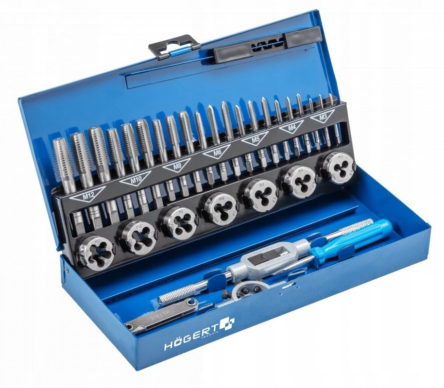 HOGERT HT3B582 ZESTAW NARZYNEK I GWINTOWNIKÓW NARZYNKI GWINTOWNIKI 32szt.