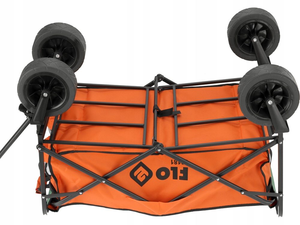 FLO WÓZEK OGRODOWY TRANSPORTOWY TURYSTYCZNY SKŁADANY SZEROKIE OPONY 100KG