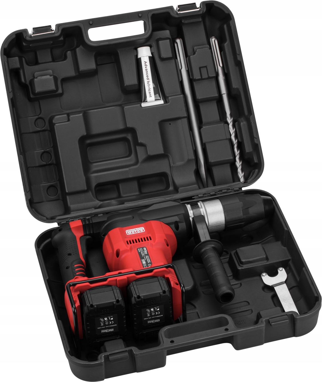 MŁOT UDAROWY AKUMULATOROWY 42V 10J BEZSZCZOTKOWY 2xAKUMULATOR 4Ah+AKCESORIA