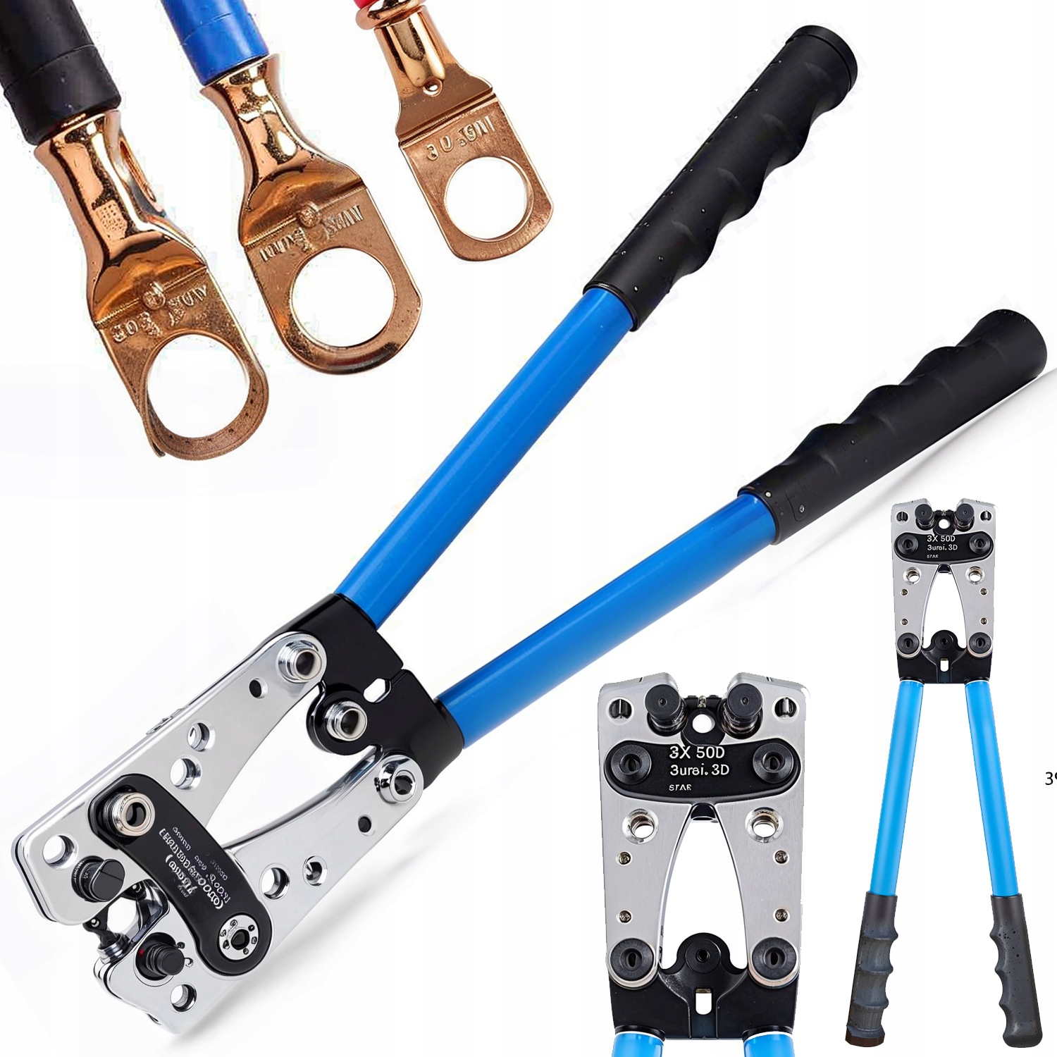 ZACISKARKA KOŃCÓWEK KABLI PRZEWODÓW PRASKA TULEJKI 390 mm 6-50mm2 OD5040