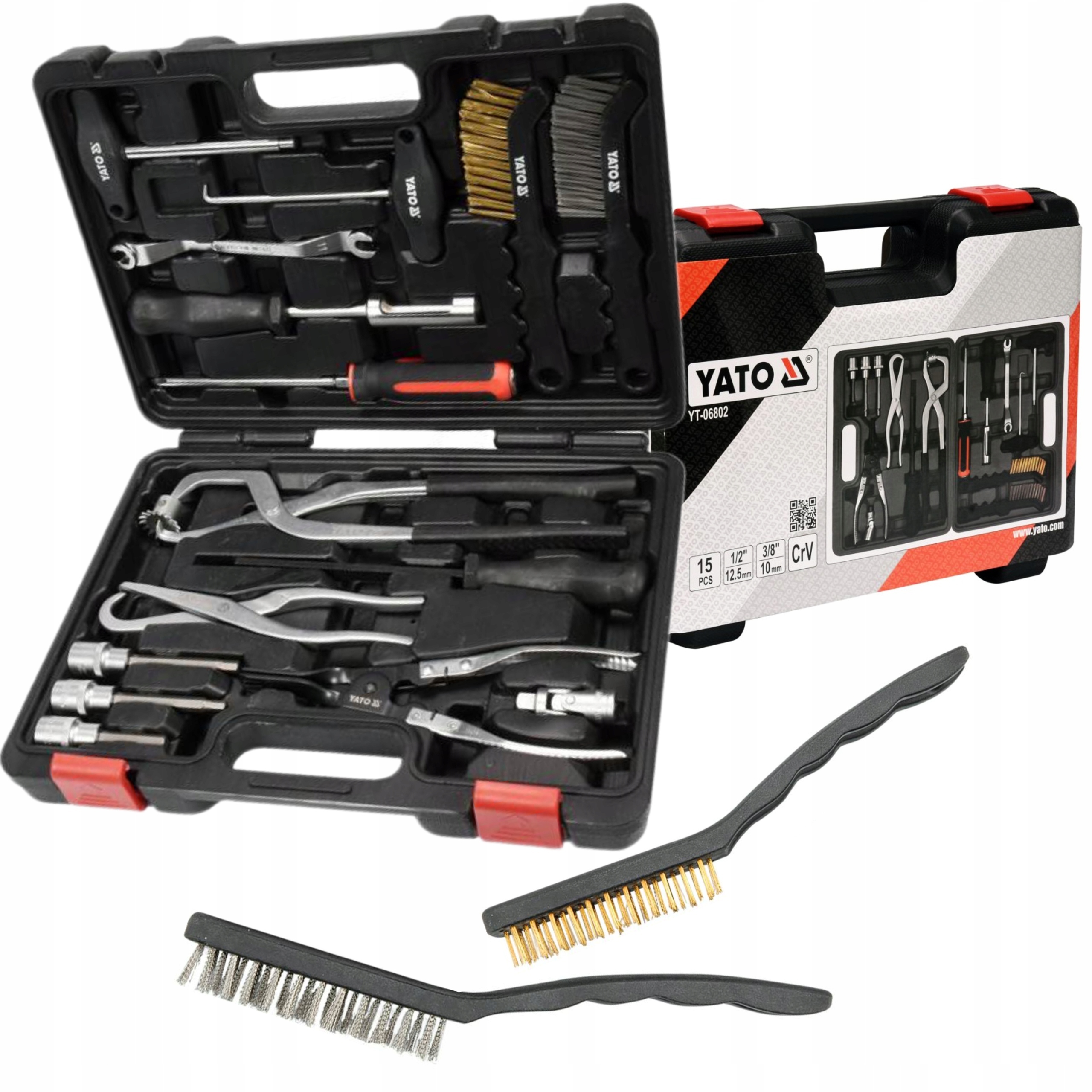 YATO ZESTAW DO OBSŁUGI UKŁADÓW HAMULCOWYCH 15 EL. WALIZKA YT-06802