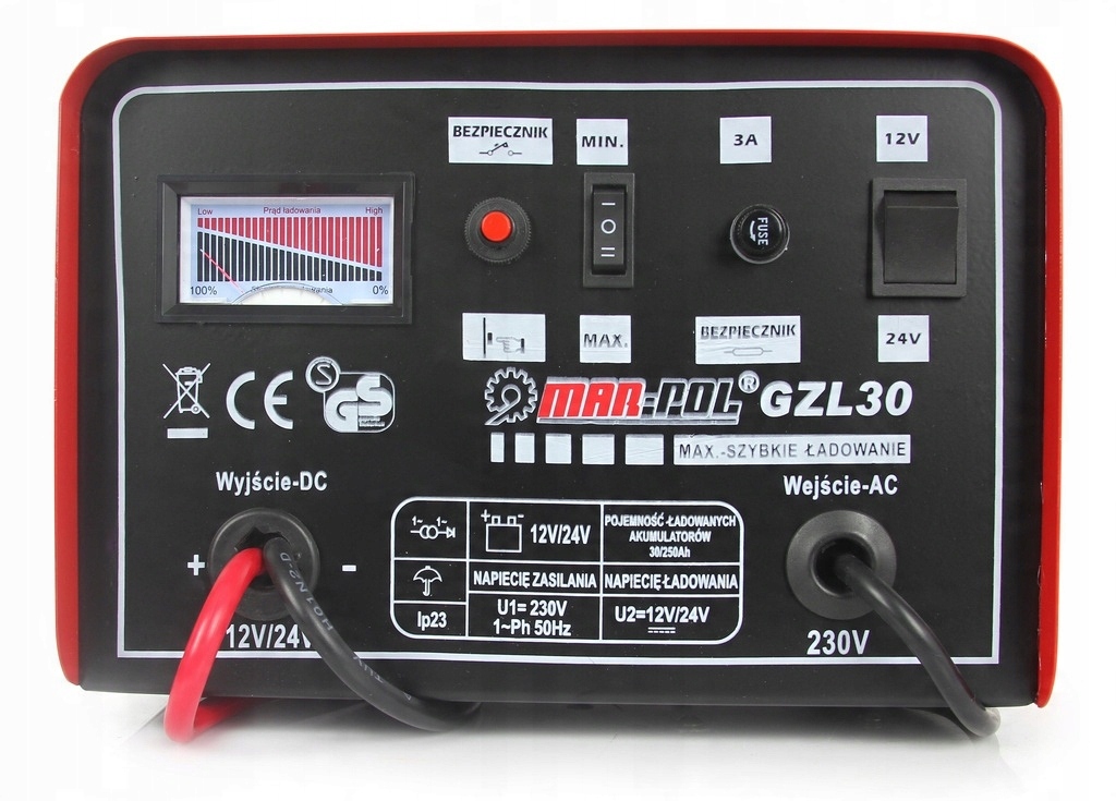ZESPÓŁ PROSTOWNIKOWY GZL-30 M-P FAST CHARGE UNIWERSALNY 12V 24V Z ROZRUCHEM