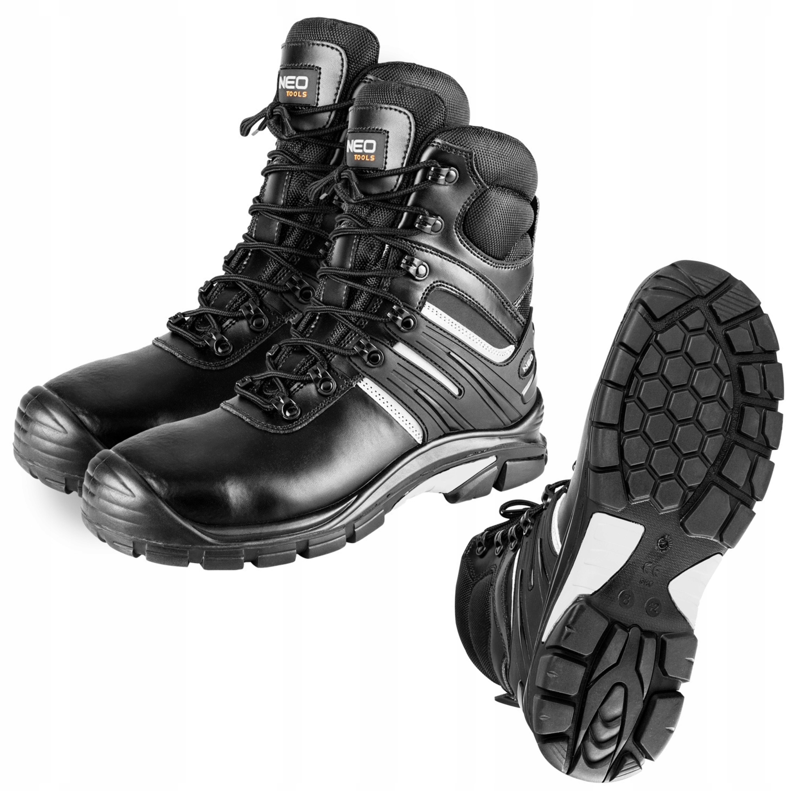 NEO 82-175 TRZEWIKI ROBOCZE METALOWE S3 SRC CZARNE SKÓRZANE ŚNIEGOWCE R. 42