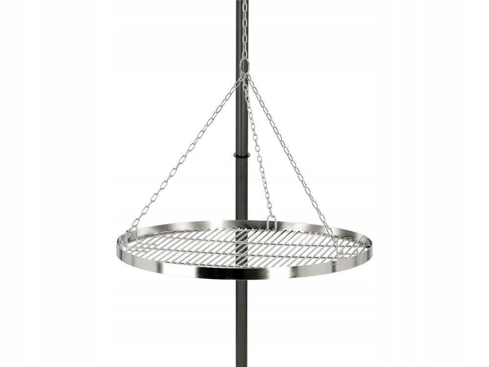 GRILL OGNISKOWY NA BIWAK DUŻY RUSZT NIERDZEWNY INOX 66CM TRÓJNÓG YG-20330