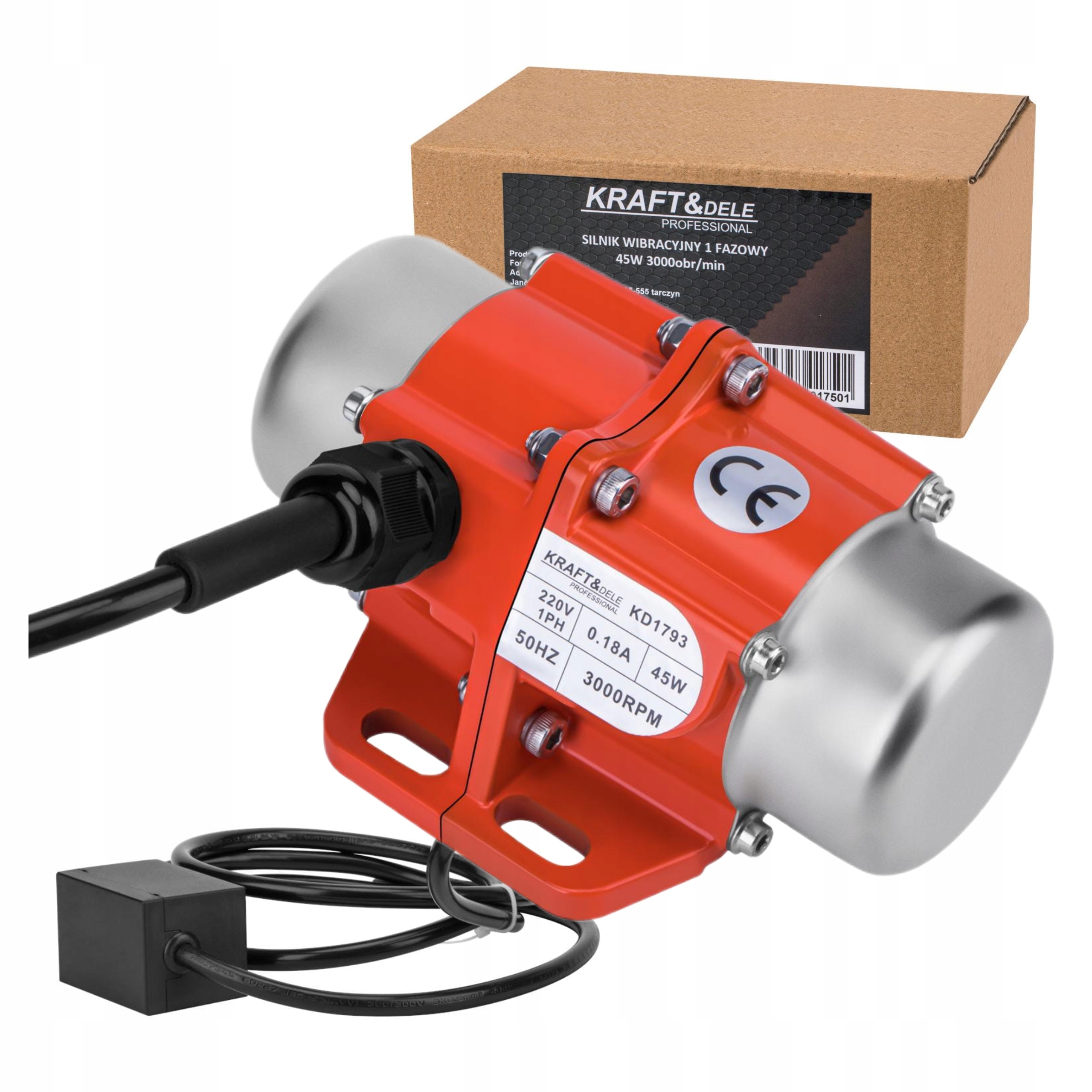 KRAFT&DELE SILNIK WIBRACYJNY 1 FAZOWY 45W 3000 OBROTÓW 220V KD1793