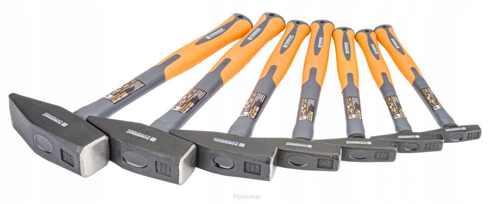 MŁOTEK ŚLUSARSKI ZESTAW KOMPLET MŁOTKÓW Młotki Fiberglass 7 SZTUK POWERMAT