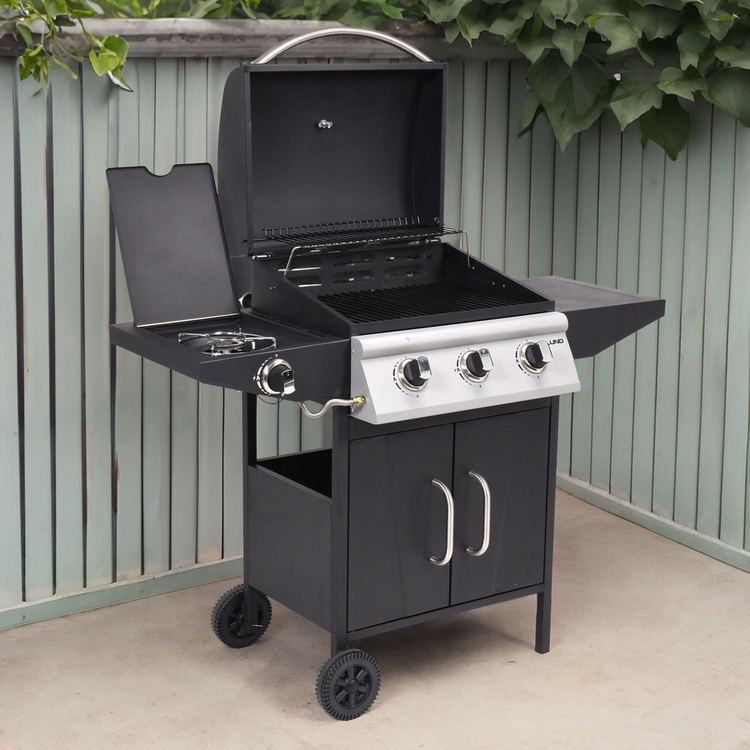 LUND GRILL GAZOWY OGRODOWY Z POKRYWĄ 12,8 kW 4 PALNIKI 2 PÓŁKI SZAFKA 99642