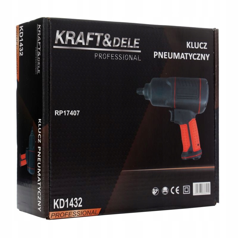 KLUCZ PNEUMATYCZNY UDAROWY 1/2" 1200Nm DO KÓŁ KOMPRESORA Kraft&Dele KD1432