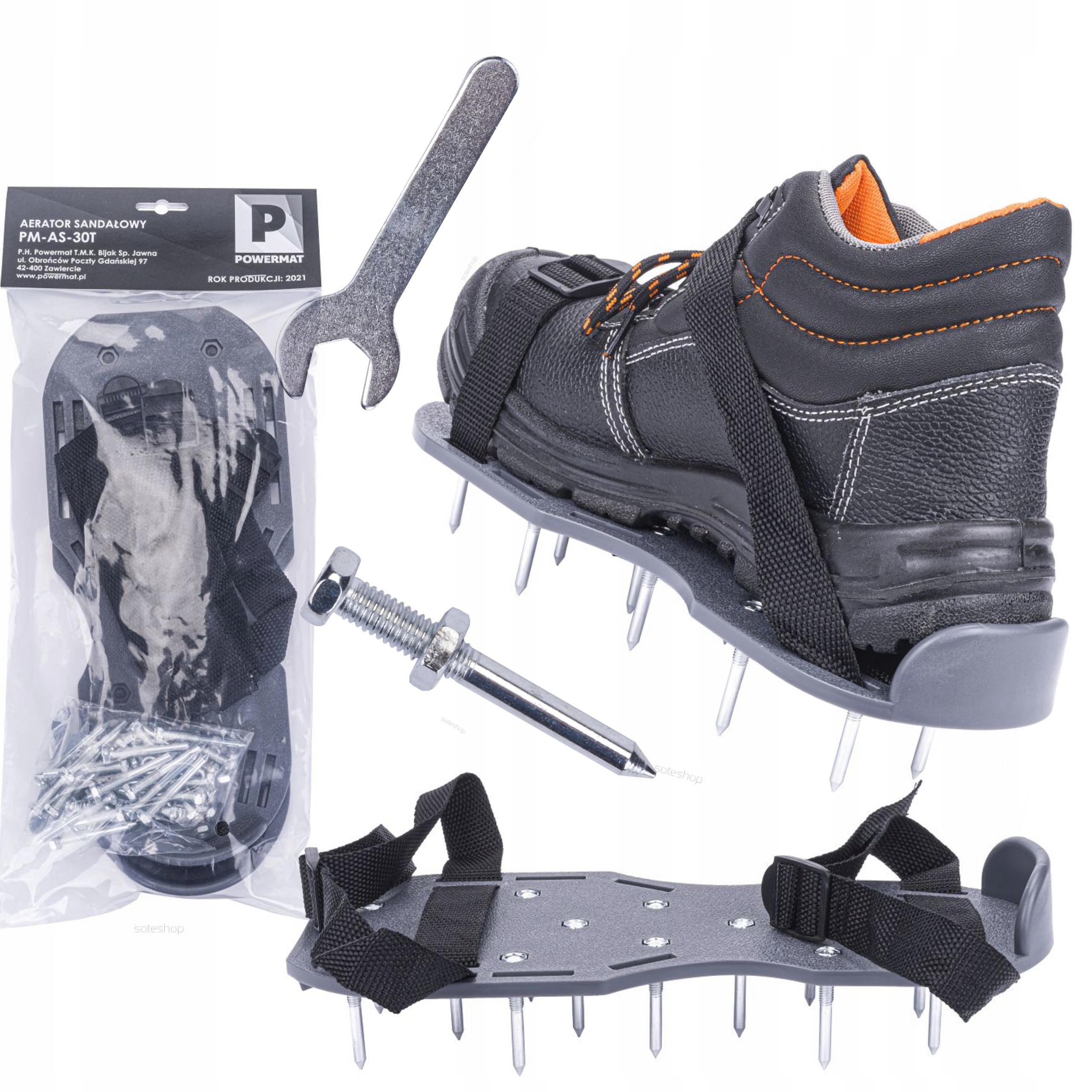 AERATOR SANDAŁOWY Z 26 KOLCAMI BUTY DO AERACJI OGRODU NAKŁADKI NAKŁUWACZ
