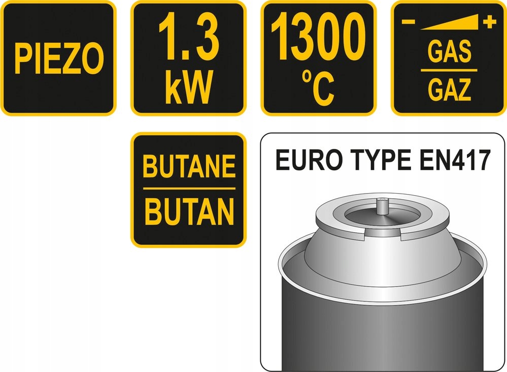 VOREL PALNIK GAZOWY Z PIEZO TYPU TWIST BUTAN +4x KARTUSZE Z GAZEM 73413+4G