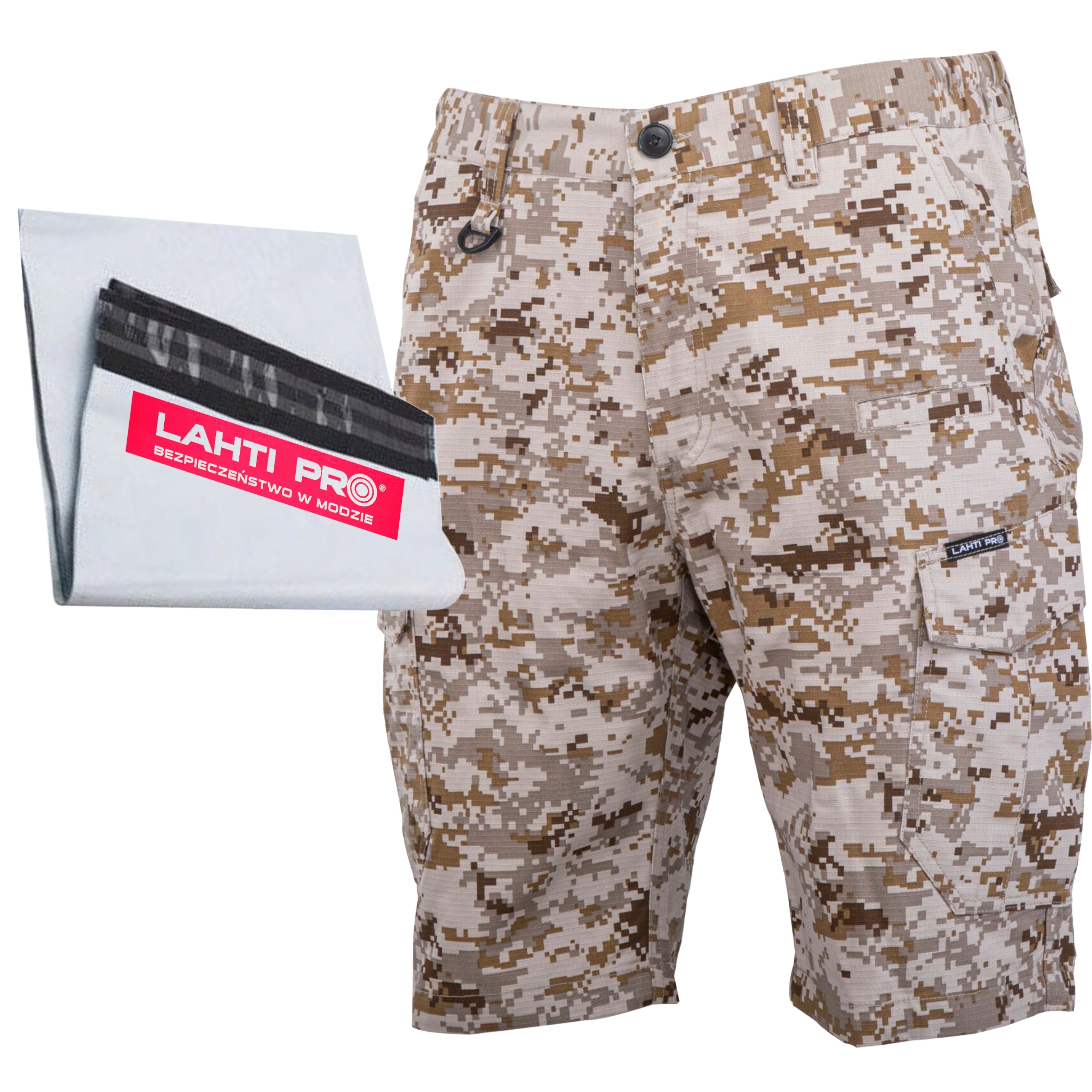 LAHTI PRO SPODENKI ROBOCZE KRÓTKIE MORO PIXEL SLIM FIT L407100 Roz M