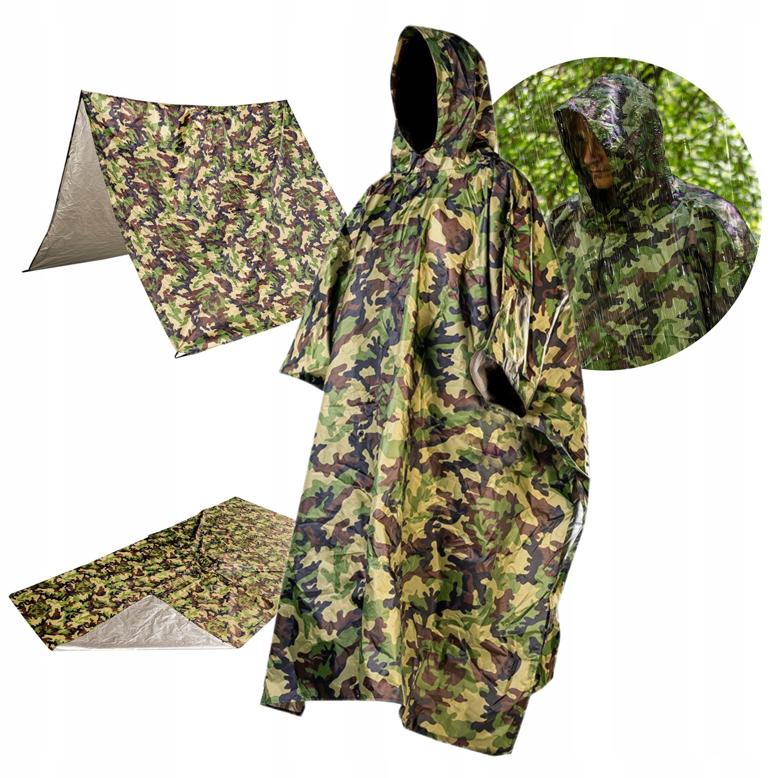 NEO PELERYNA PŁASZCZ PRZECIWDESZCZOWY Poncho TARP MORO 3w1 63-132 NARZUTA