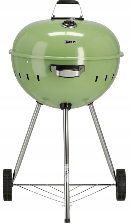 GRILL OGRODOWY WĘGLOWY OKRĄGŁY Z POKRYWĄ RUSZT XXL KÓŁKA POKRYWA 54CM 20303