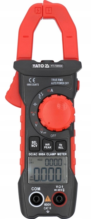 MULTIMETR UNIWERSALNY CĘGOWY TRUE RMS 10MA-600A MIERNIK PRĄDU YT-730934