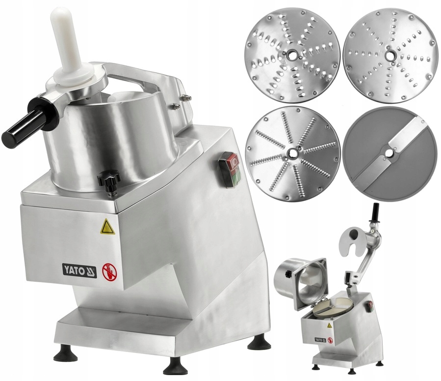 YATO ELEKTRYCZNA SZATKOWNICA DO WARZYW PROFESJONALNA 550W 300kg/h 5 TARCZ