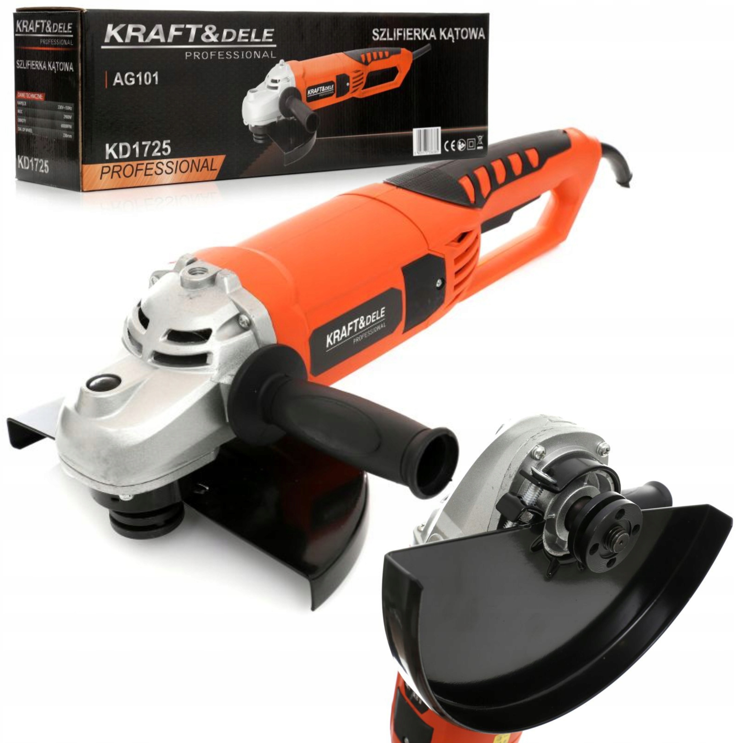 KRAFT&DELE SZLIFIERKA KĄTOWA POLERKA DIAX 2900W 230V ŁAGODNY ROZRUCH KD1725