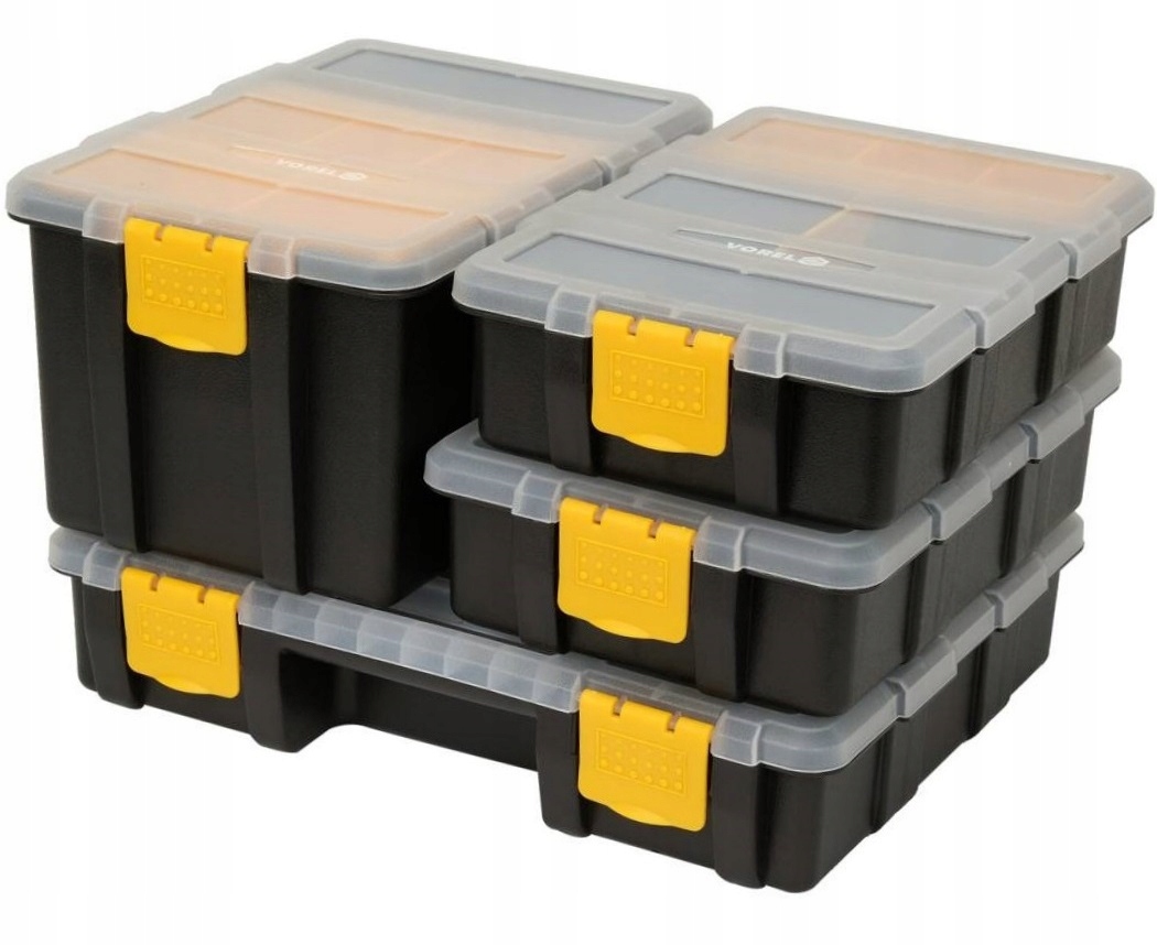 VOREL ZESTAW ORGANIZERÓW WARSZTATOWYCH ORGANIZER 4 SZT NA ŚRUBY KOŁKI 78788