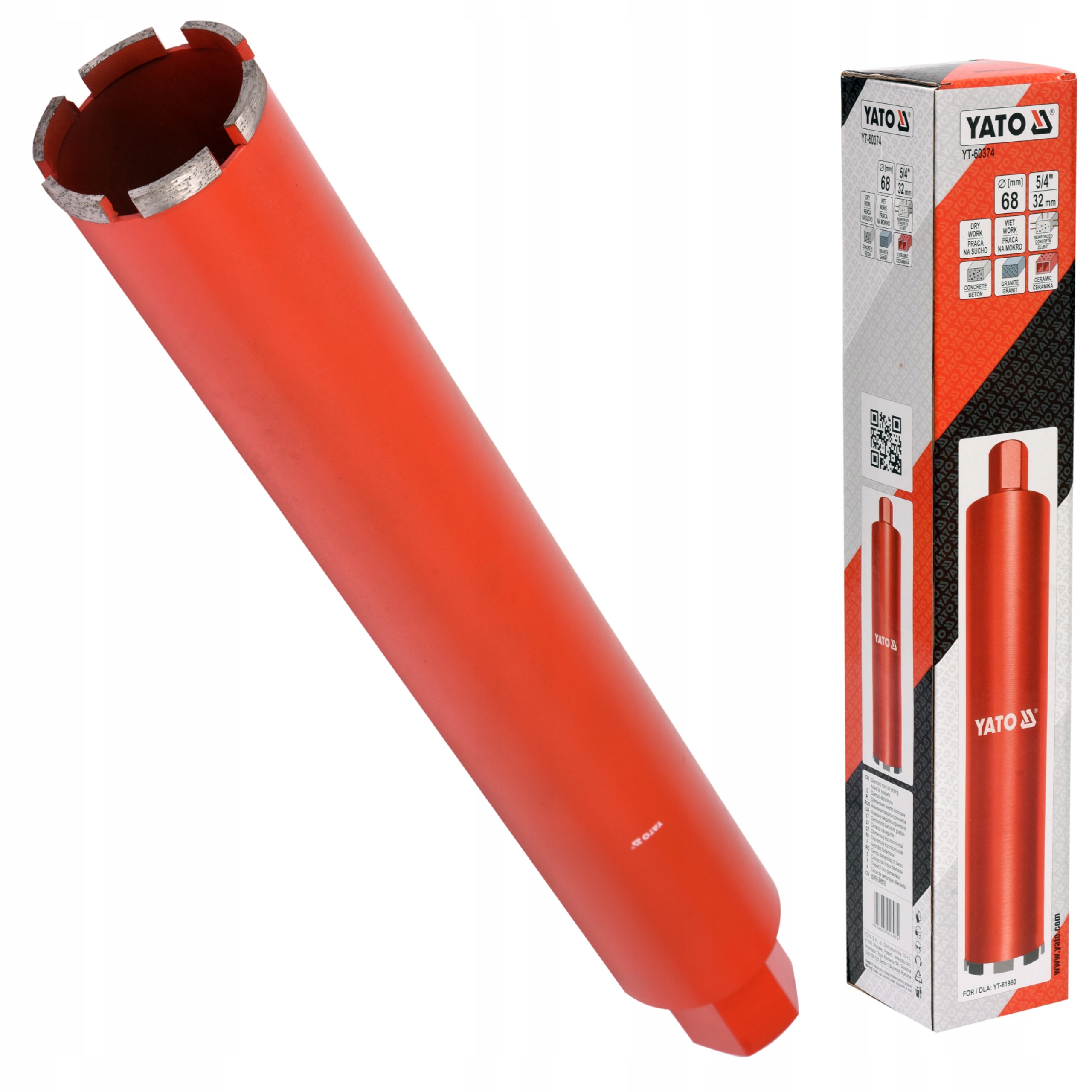 YATO WIERTŁO KORONOWE DO WIERTNICY OTWORNICA 68MM DO BETONU YT-60374