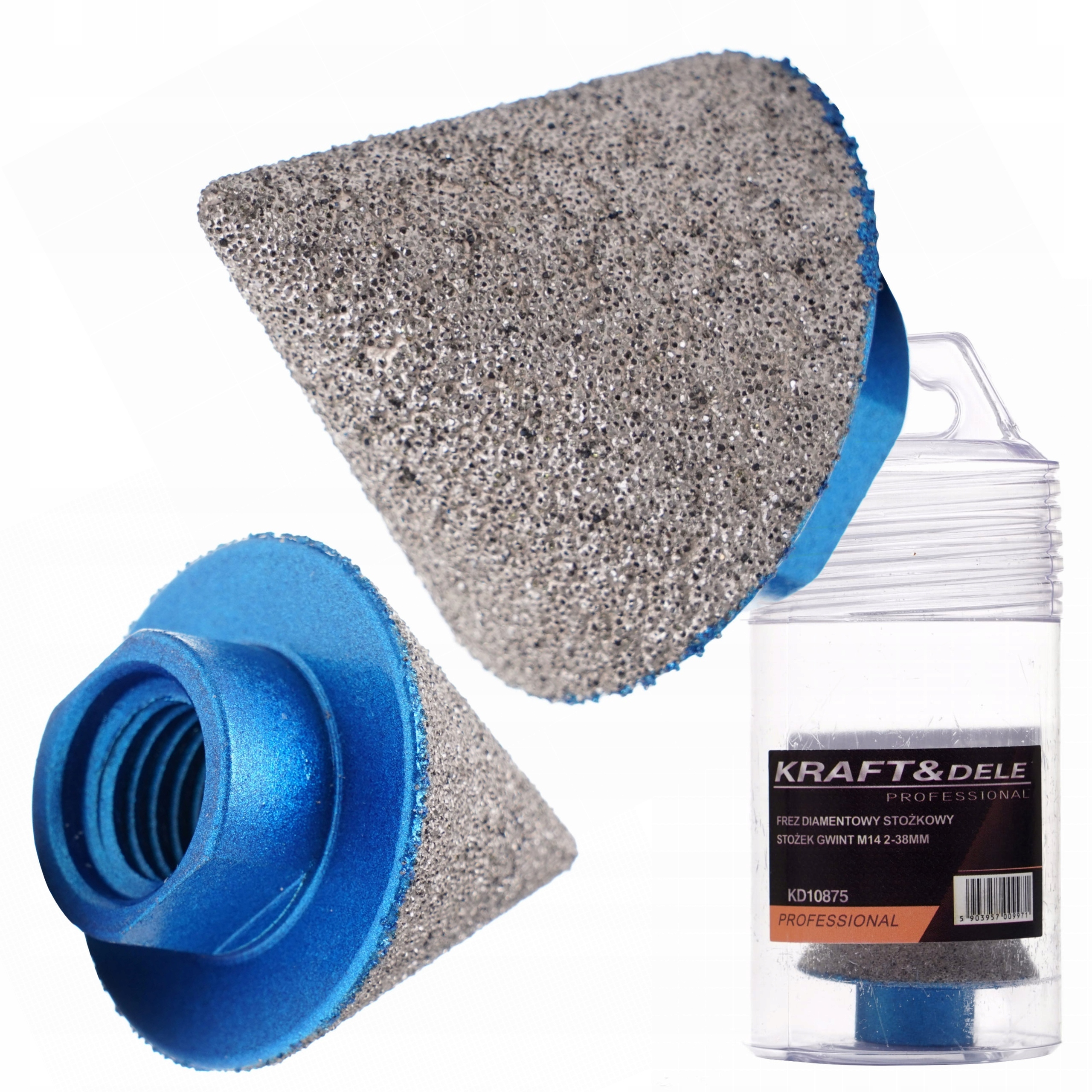 FREZ STOŻKOWY 2-35mm PILNIK OTWORNICA DO GRESU MARMURU GRANITU M14 KRAFT