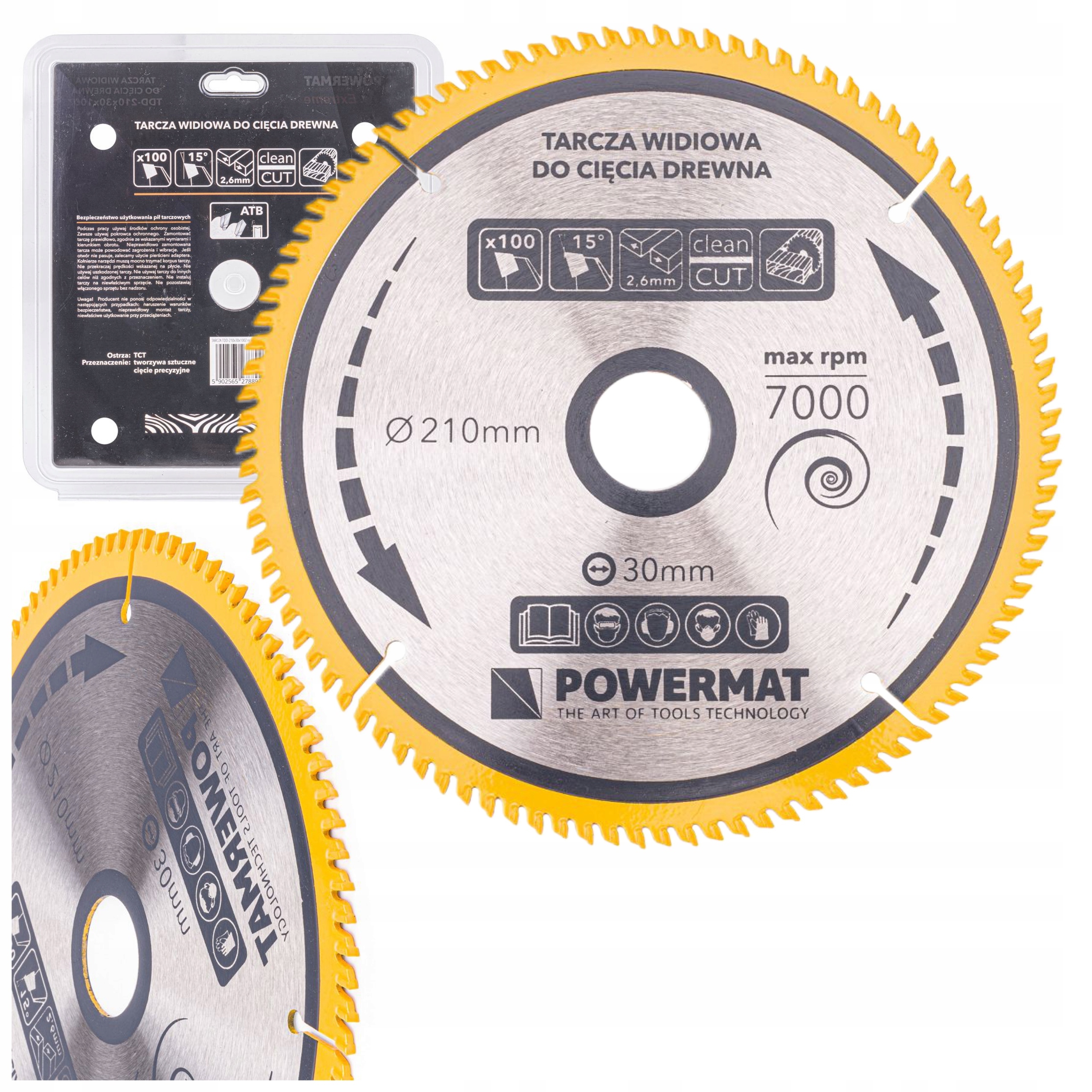 TARCZA WIDIOWA DO DREWNA 210x30 100z POWERMAT TDD-210x30x100Z