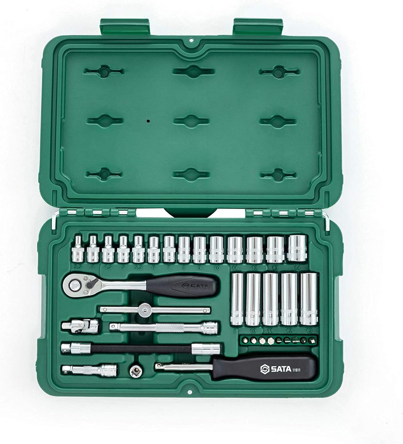 SATA ZESTAW KLUCZE NASADOWE 36 KLUCZY NASADOWYCH 1/4" METR. ST09001SJ