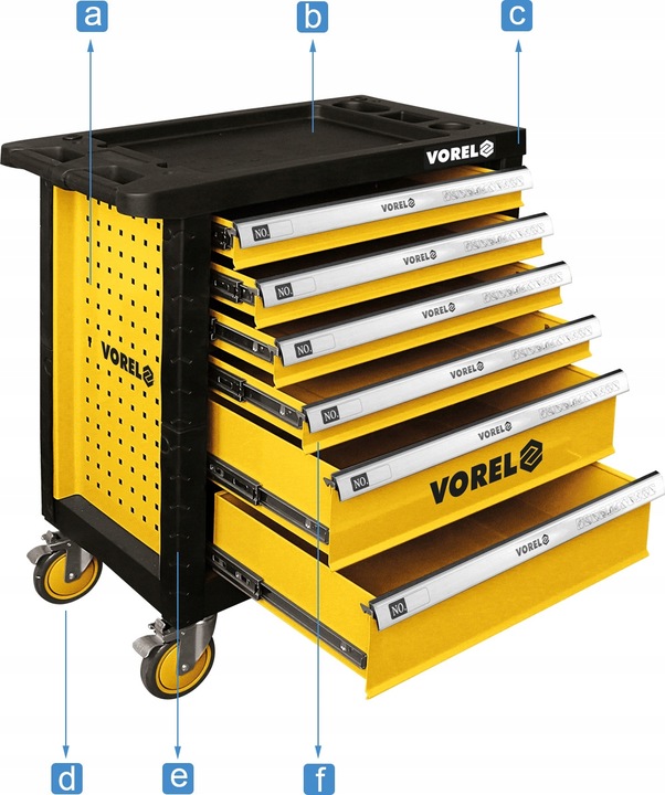 VOREL SZAFKA SERWISOWA WARSZTATOWA WÓZEK NARZĘDZIOWY 6 SZUFLAD V 58539