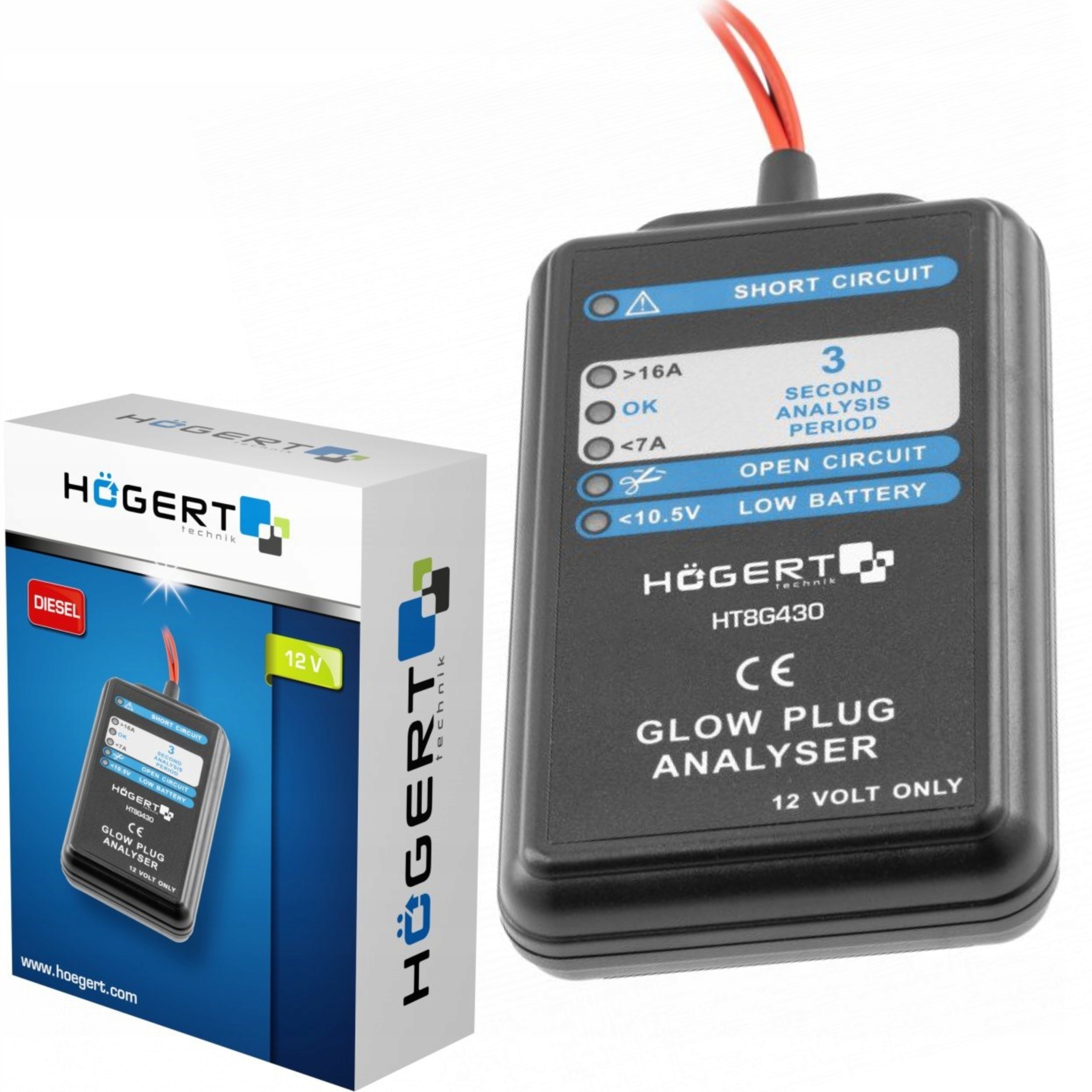 HOGERT HT8G430 TESTER ŚWIEC ŻAROWYCH 12V DC