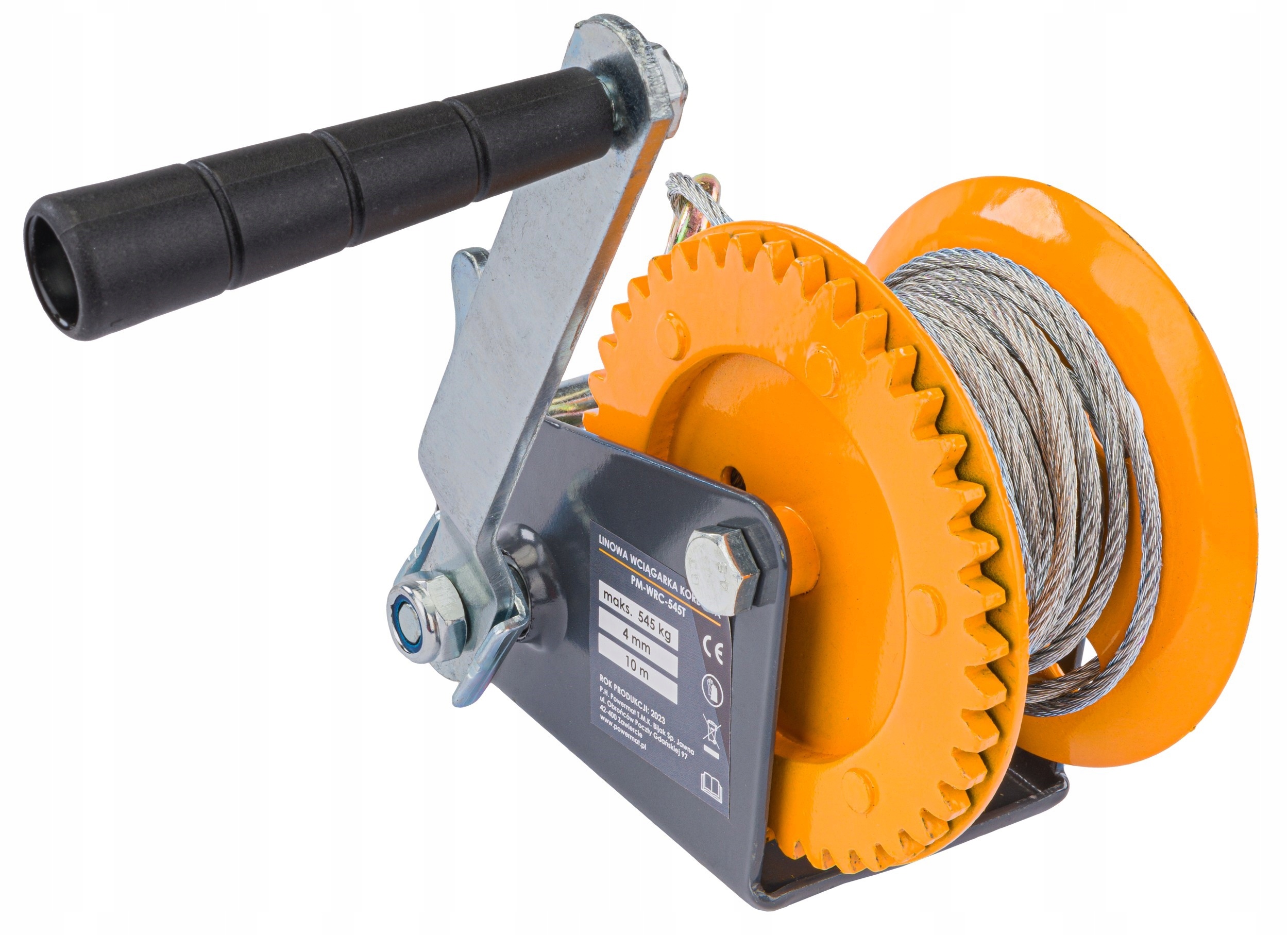 LINOWA WCIĄGARKA WYCIĄGARKA KORBOWA RĘCZNA 545KG 10M NA KORBĘ ŁÓDKA LAWETA