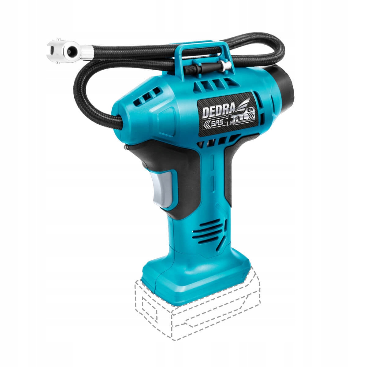 DEDRA KOMPRESOR AKUMULATOROWY POMPKA PISTOLETOWA SPRĘŻĄRKA DED7078 SAS+18V