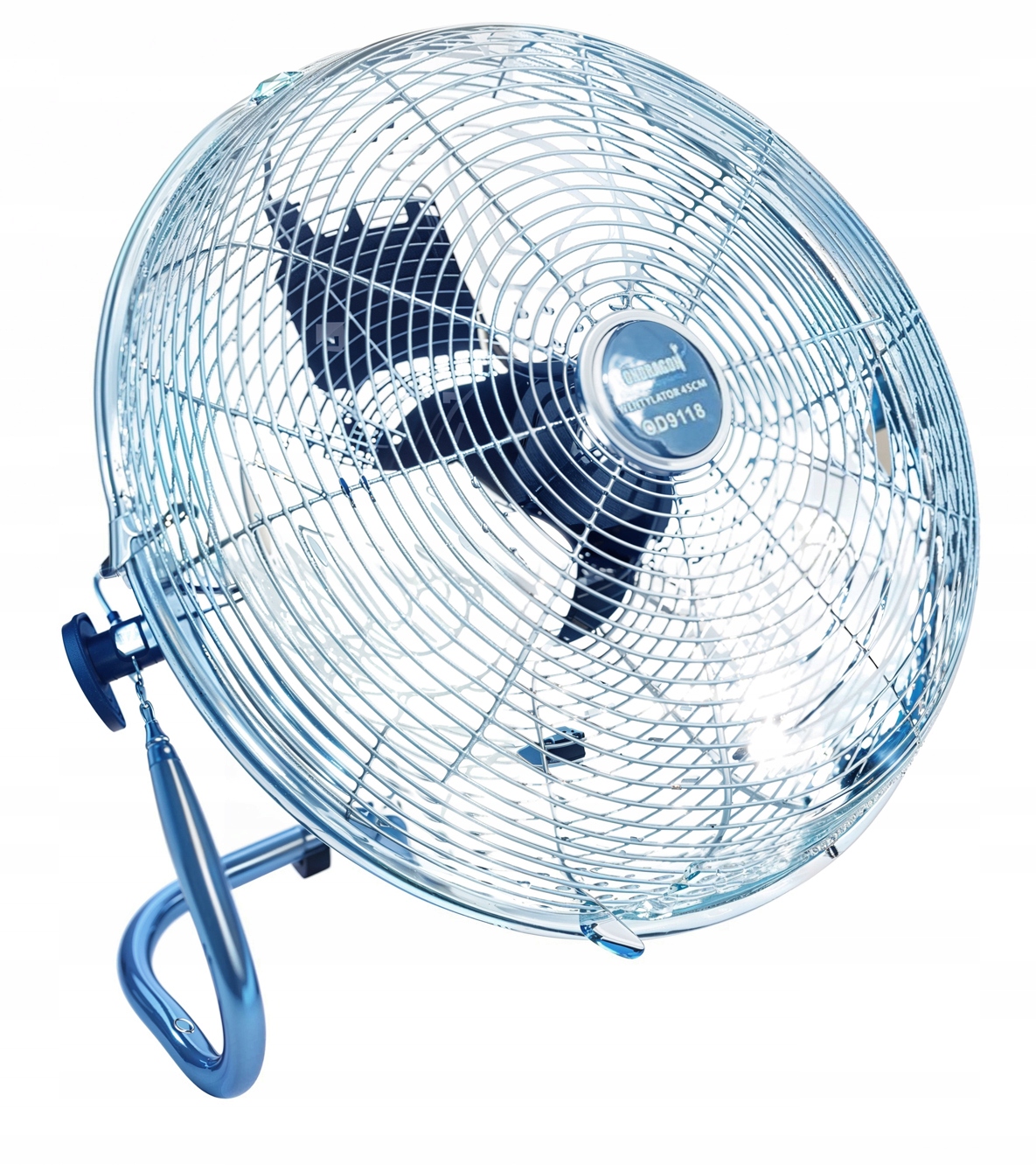 CYLKULATOR POWIETRZA WENTYLATOR PODŁOGOWY INOX200W MOCNY POKOJOWY 45cm 9118