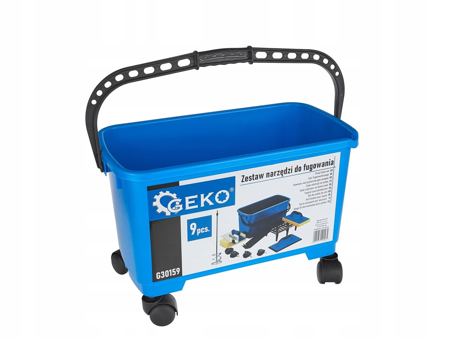 GEKO ZESTAW GLAZURNICZY DO FUGOWANIA 9EL. WIADRO PACKI ROLKI KRATKA G30159