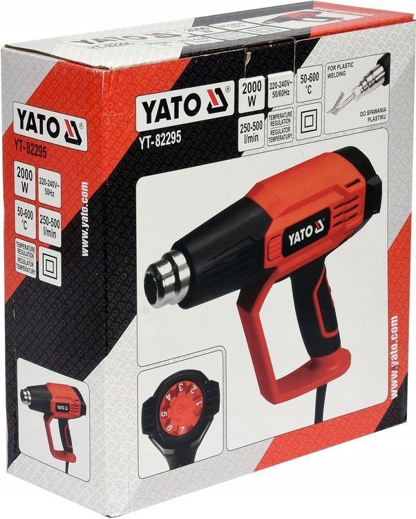 YATO OPALARKA ZGRZEWARKA ELEKTRYCZNA 2000W 50-600C 3 BIEGI YT-82295 + DYSZE