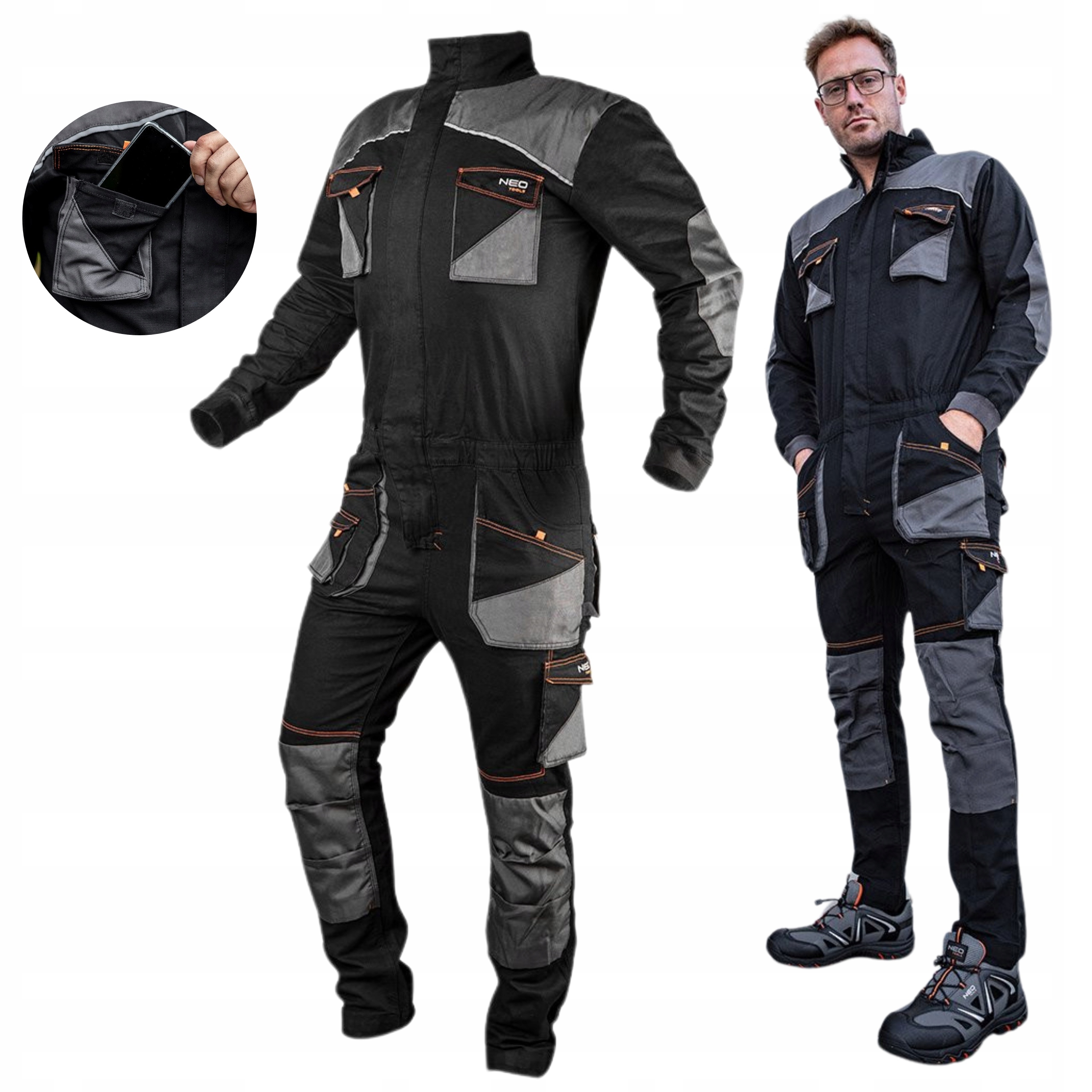 NEO KOMBINEZON ROBOCZY HD SLIM WZMOCNIONY OXFORD PROFILED 81-258 S/48