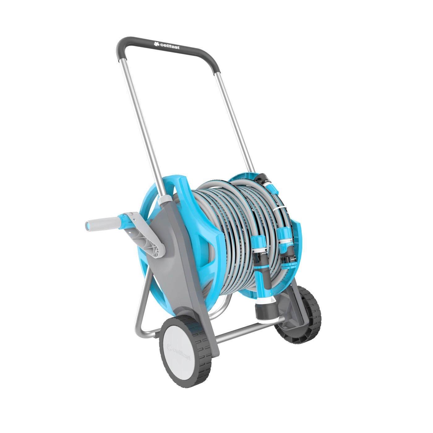 ZESTAW WÓZEK WĄŻ OGRODOWY 25M 1/2" DISCOVER CELLFAST NA KOŁACH PISTOLET
